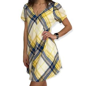 Checkered Dress; UO Peppa Plaid Short Sleeve Mini Dress